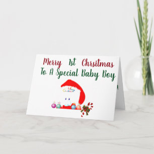 ***1st CHRISTMAS **BABY BOY*** Holiday Card