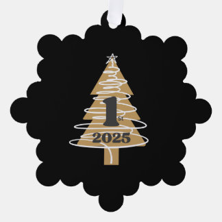 1st Christmas Black Tree Decoration Card