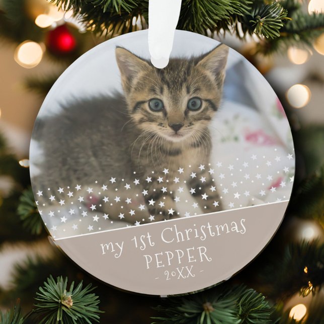1st Christmas Cat Photo Keepsake Ornament (Creator Uploaded)
