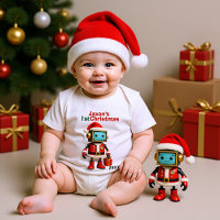 🎄1st Christmas, custom text, Santa-Bot Sleighs