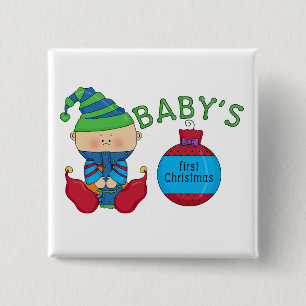 1st Christmas Elf Tshirts and Gifts 15 Cm Square Badge