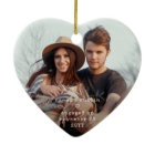 1st Christmas Engaged Minimal Unique 4 Photo Heart