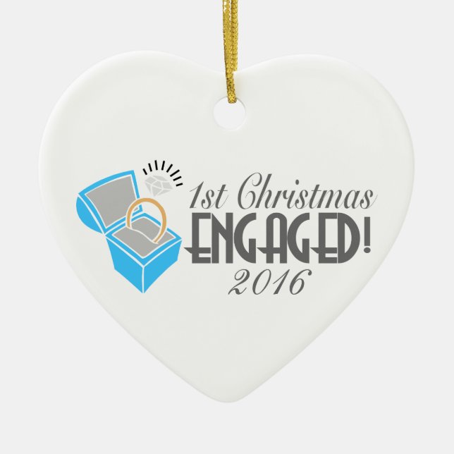 1st Christmas Engaged Ornament Dated 2016 (Front)