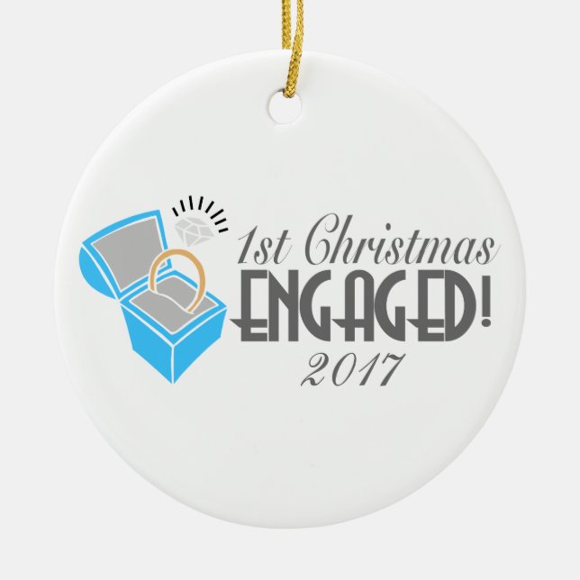 1st Christmas Engaged Ornament Dated 2017 (Front)