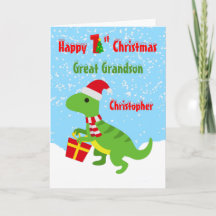 1st Christmas Great Grandson Dinosaur T Rex