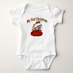 1st Christmas Kitty Personalised Baby Bodysuit