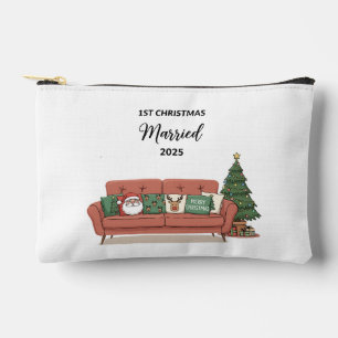 1st Christmas Married 2025 Cute Cosy Couch Newly Accessory Pouch