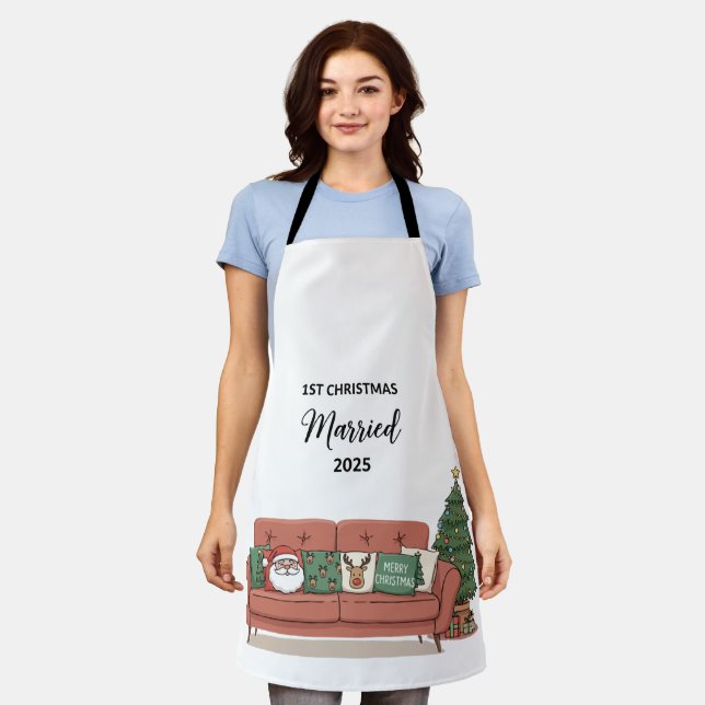 1st Christmas Married 2025 | Cute Cosy Couch Newly Apron (Worn)