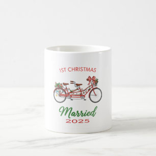 1st Christmas Married 2025 Newlywed Couple Coffee Mug