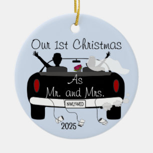1st Christmas Married Couple Ceramic Tree Decoration