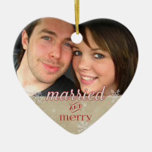 1st Christmas - Married & Merry Ceramic Tree Decoration