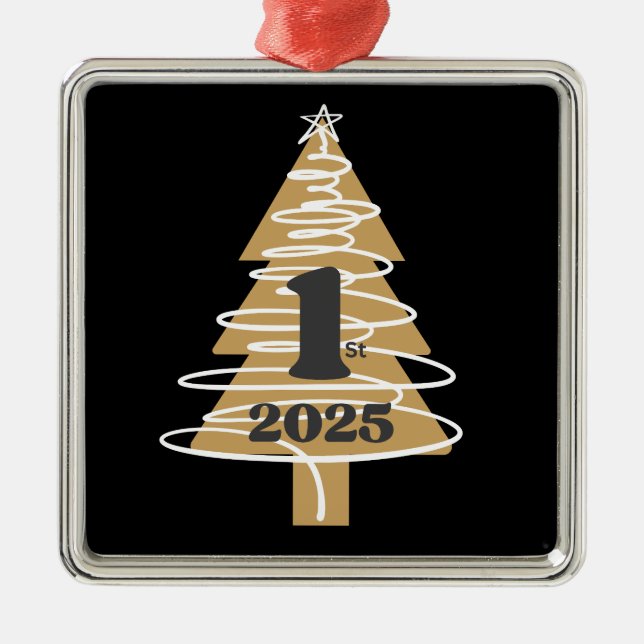 1st Christmas  Metal Tree Decoration (Front)