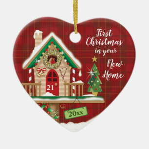1st Christmas, My Your Home, Birdhouse with Robin Ceramic Tree Decoration
