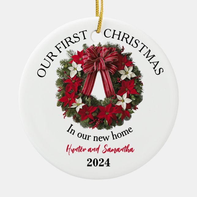 1st Christmas New Home Personalised Ornament (Front)