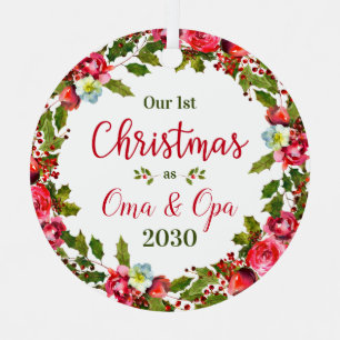 1st Christmas Oma Opa Photo Metal Tree Decoration