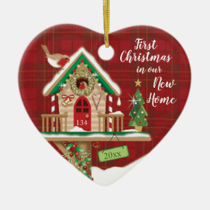 1st Christmas, Our New Home, Birdhouse, Stephenson Ceramic Tree Decoration