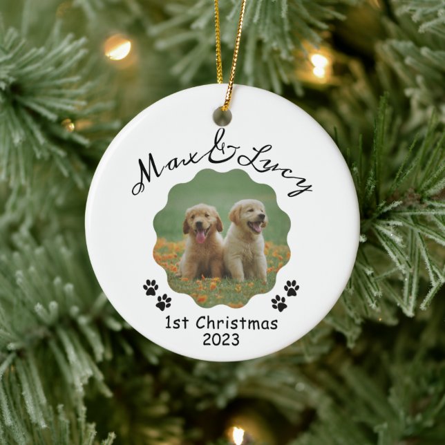 1st Christmas, Personalised Pet Christmas Ornament (Tree)
