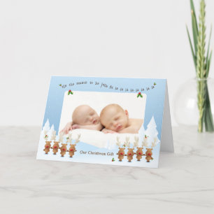 1st Christmas Photo Card with Singing Reindeer