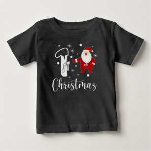 1st Christmas Santa Claus Cute Festive Modern Baby T-Shirt