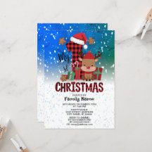 1st Christmas Santa Hat White Snow Baby Reindeer