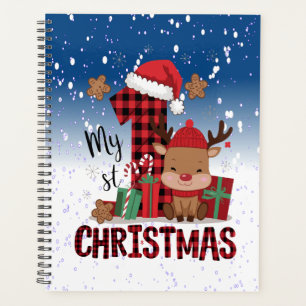 1st Christmas Santa Hat White Snow Baby Reindeer Planner