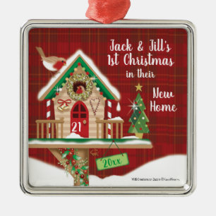 1st Christmas, Their New Home, Birdhouse Metal Tree Decoration