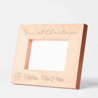 1st Christmas, Triplets, Twins, Gift, 6x4",  Etched Frames