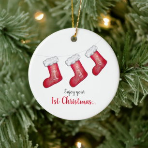 1st Christmas with new baby Ceramic Tree Decoration