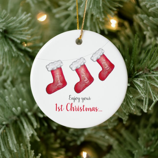 1st Christmas with new baby Ceramic Tree Decoration (Tree)