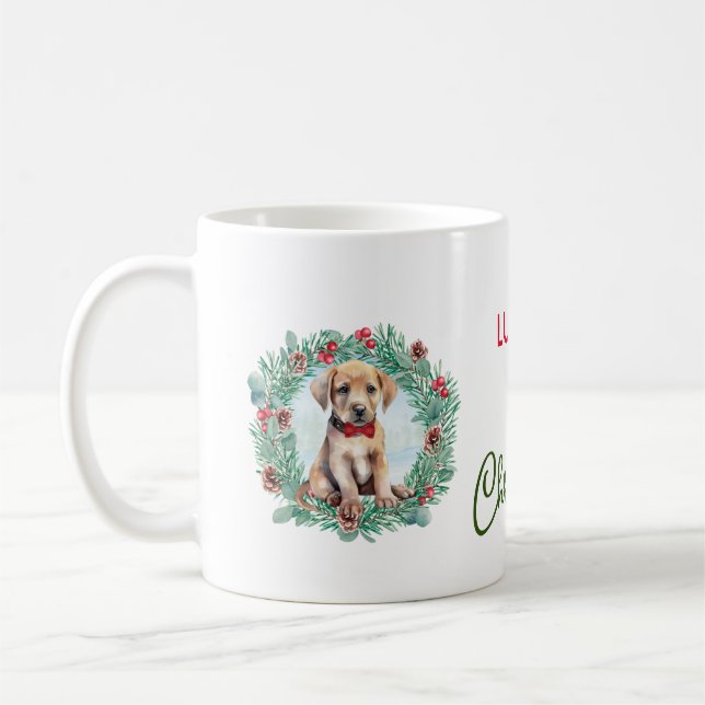 1st Christmas Yellow Lab Labrador Retriever Dog  Coffee Mug (Left)