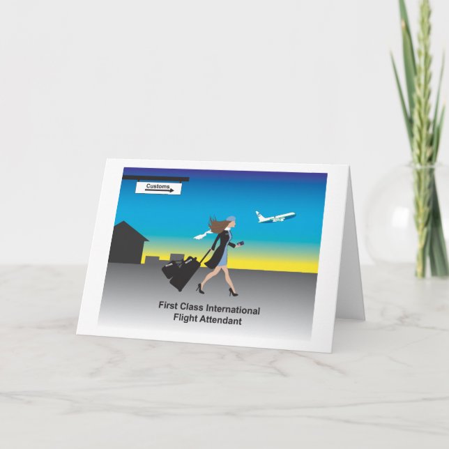 1st Class International Flight Attendant Card (Front)