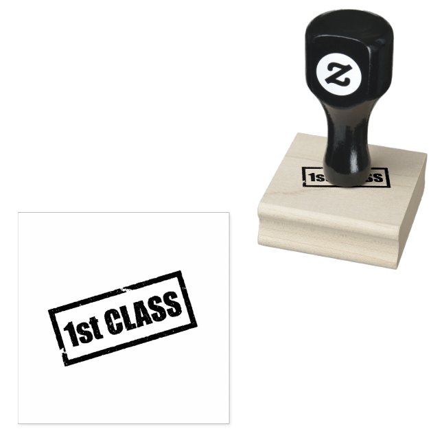 1st Class Top Performance Logo Document Seal Black Rubber Stamp (Stamped)