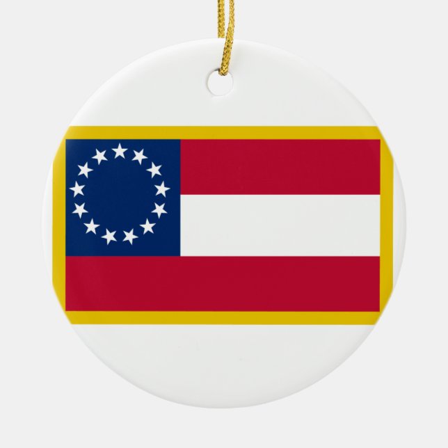 1st  Confederate Flag Ceramic Tree Decoration (Front)