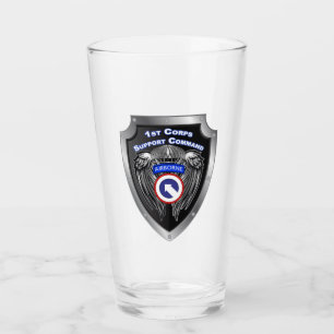 1st Corps Support Command Airborne Winged Shield Glass