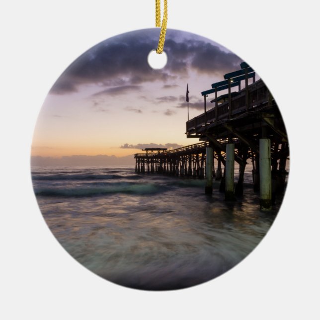 1st Dawn Cocoa Pier Ceramic Tree Decoration (Front)