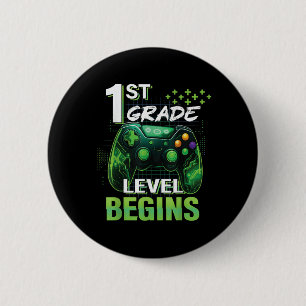 1st Day Of 1st Grade Level Begins First Grade Gami 6 Cm Round Badge