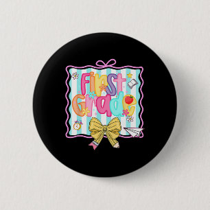 1st Day Of 1st Grade Preppy Ck To School First Gra 6 Cm Round Badge