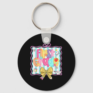 1st Day Of 1st Grade Preppy Ck To School First Gra Key Ring