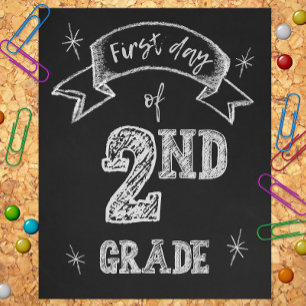 1st Day of 2nd Grade, First Day Back to School Photo Print