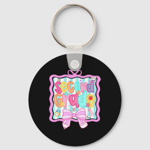 1st Day Of 2nd Grade Preppy Key Ring