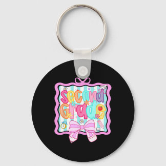 1st Day Of 2nd Grade Preppy Key Ring