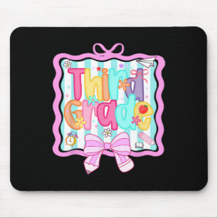 1st Day Of 3rd Grade Preppy Back To School Third G Mouse Mat