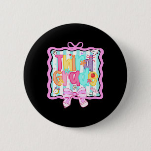 1st Day Of 3rd Grade Preppy Ck To School Third Gra 6 Cm Round Badge