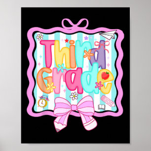 1st Day Of 3rd Grade Preppy Ck To School Third Gra Poster