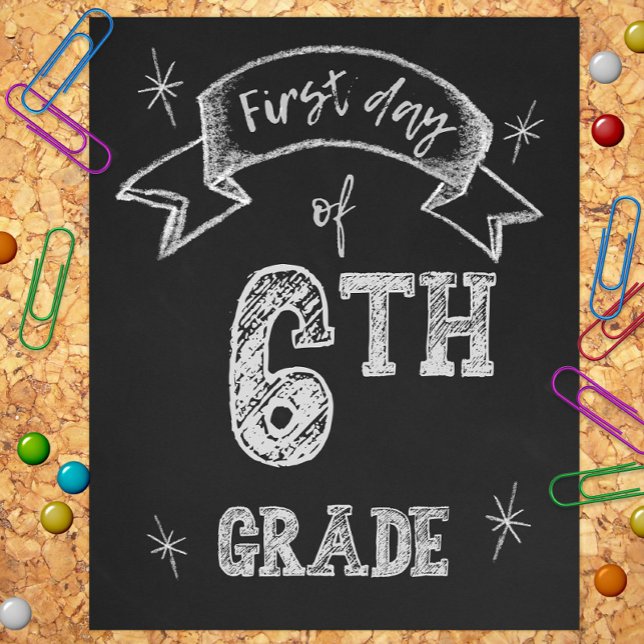 1st Day of 6th Grade, First Day Back to School Photo Print (Creator Uploaded)