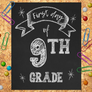 1st Day of 9th Grade, First Day of School Freshman Photo Print