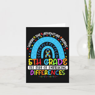 1st Day Of Embracing Differences 5th Grade Autism Card