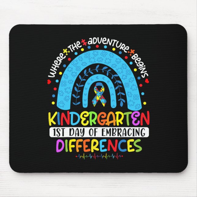 1st Day Of Embracing Differences Kindergarten Auti Mouse Mat (Front)
