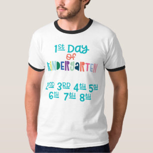 1st day of kindergarten white Men's Basic Ringer T-Shirt