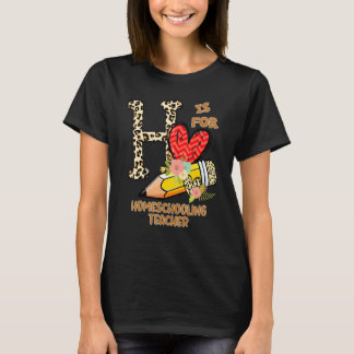 1st Day Of School Homeschooling Teacher Leopard Fl T-Shirt
